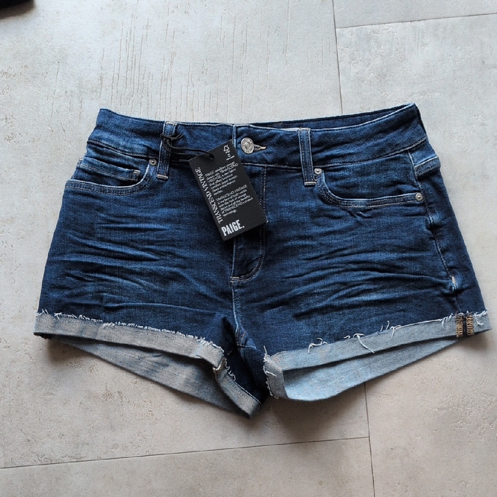 PAIGE Women's Jimmy Jimmy Raw Hem Jean Shorts In Daytona - New With Tags